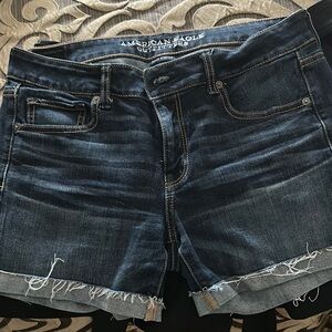 American Eagle Outfitters Blue Jean Shorts Distressed Style